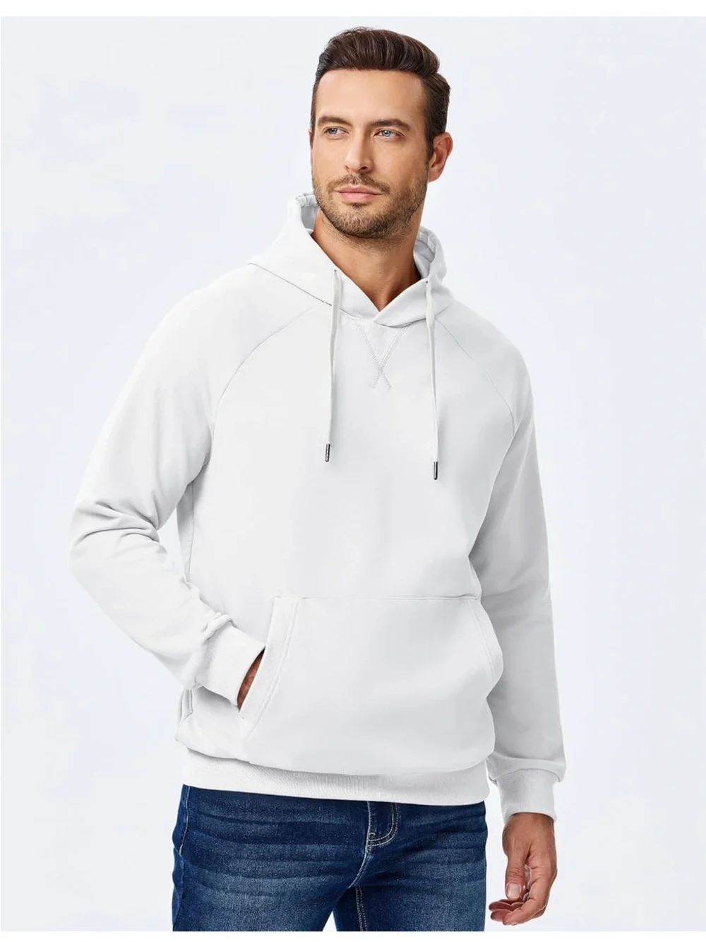 NWT SZMed Hoodies Sweatshirt  Ribbed V-stitch Neckline Solid Drawstring Pullover